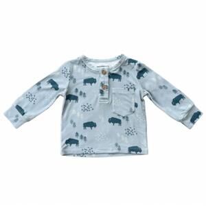 NEW BABYSPROUTS boy’s long sleeve henley shirt in buffalo